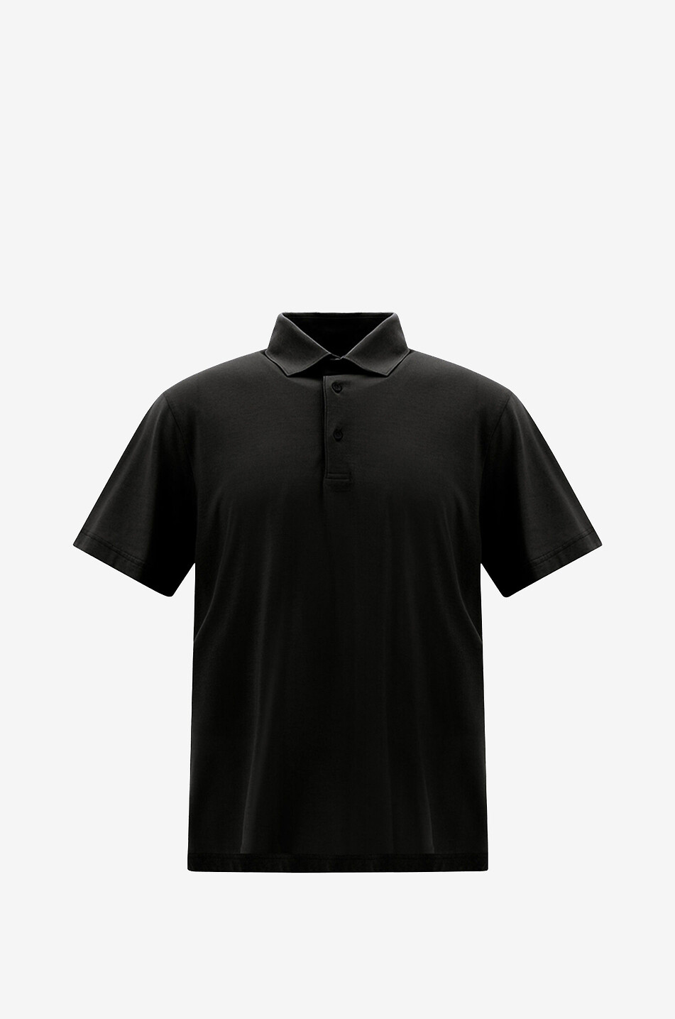 HERNO Kurzärmeliges Polohemd aus Crêpe-Jersey Herren SCHWARZ 1