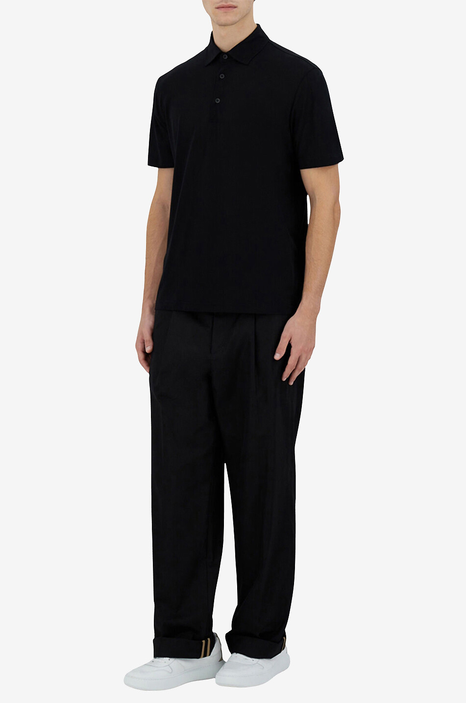 HERNO Kurzärmeliges Polohemd aus Crêpe-Jersey Herren SCHWARZ 3