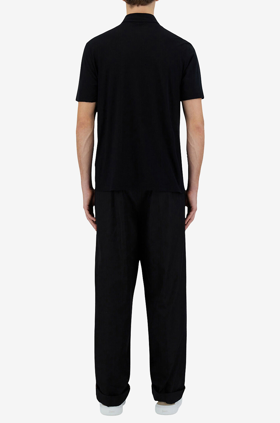 HERNO Kurzärmeliges Polohemd aus Crêpe-Jersey Herren SCHWARZ 4
