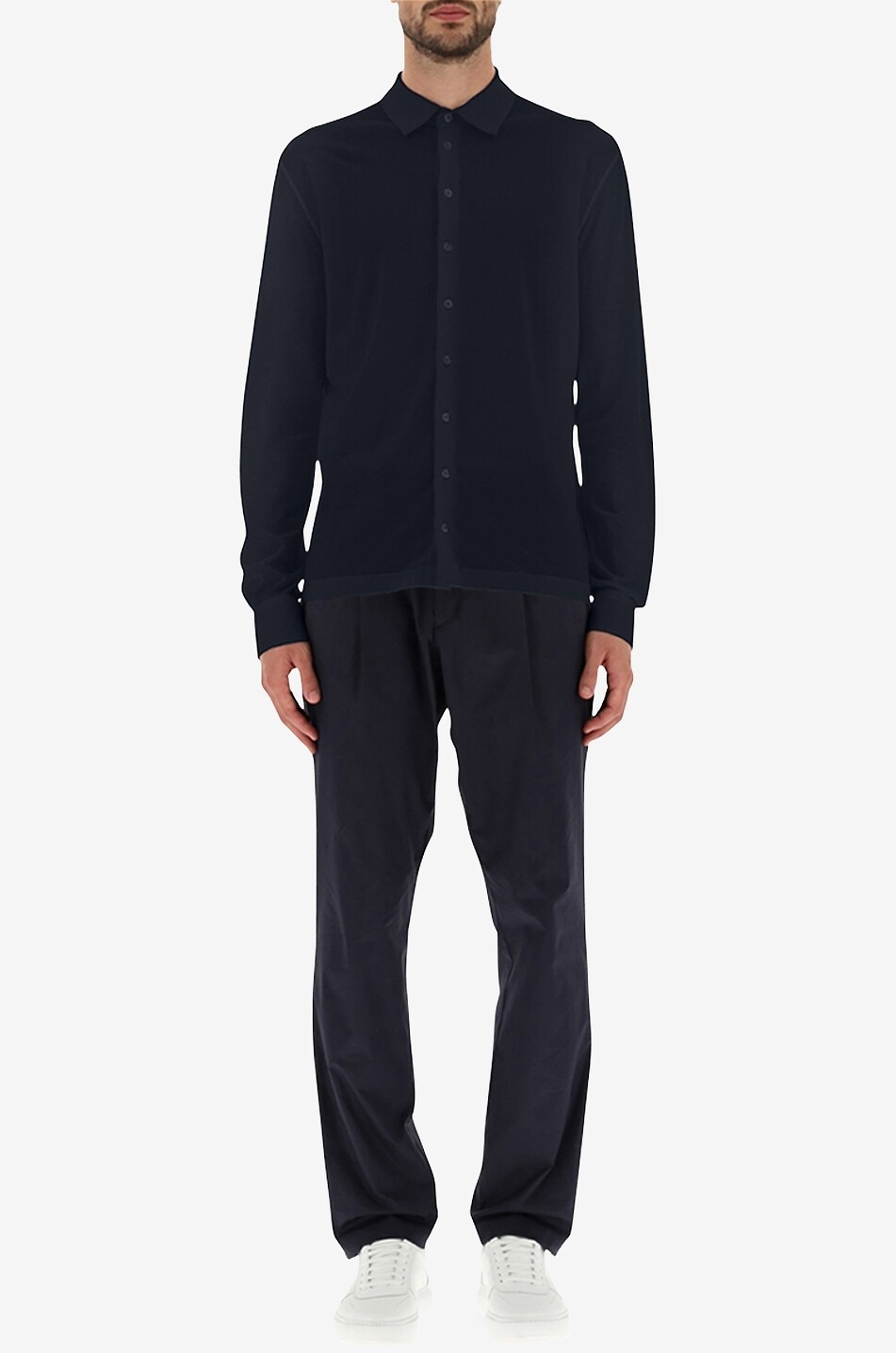 HERNO Chemise à manches longues en jersey crêpe Homme BLEU FONCE 3