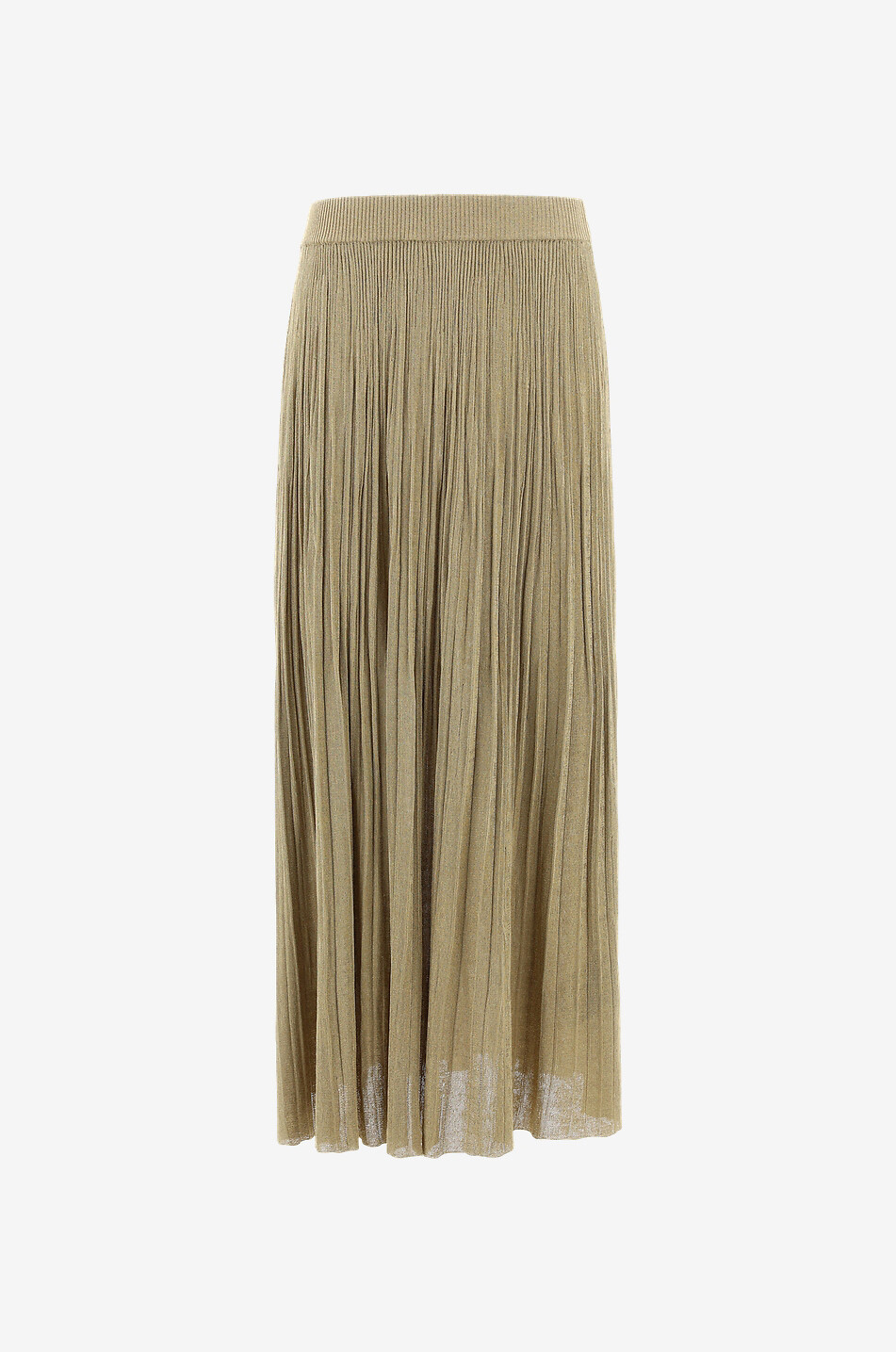 Langer plissierter Rock aus Lurex