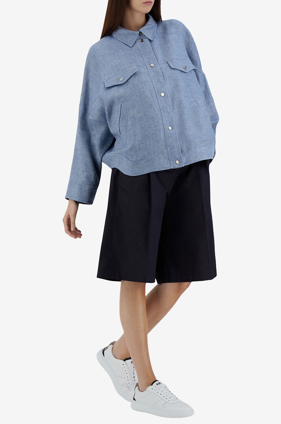 Surchemise ample en lin et lurex