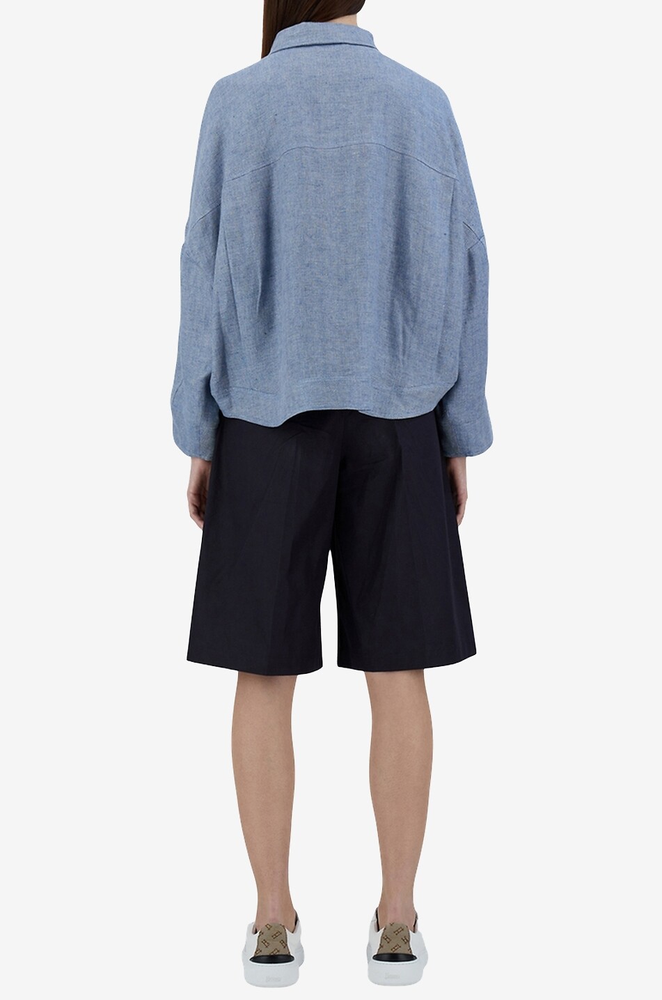 Surchemise ample en lin et lurex