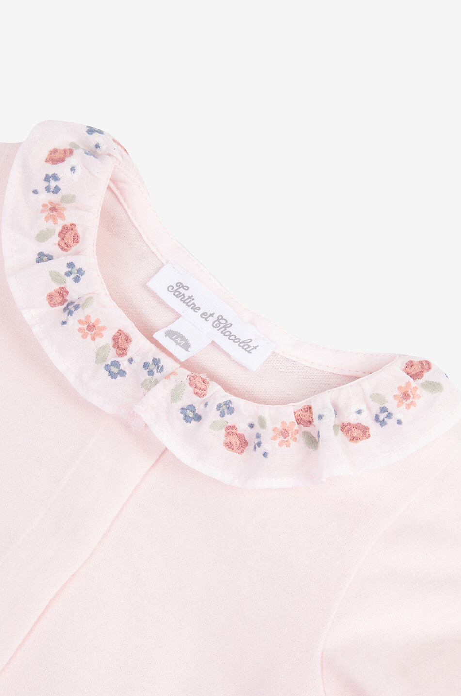 TARTINE ET CHOCOLAT Baby bodysuit with flower embroidered ruffle collar Baby LIGHT PINK 3