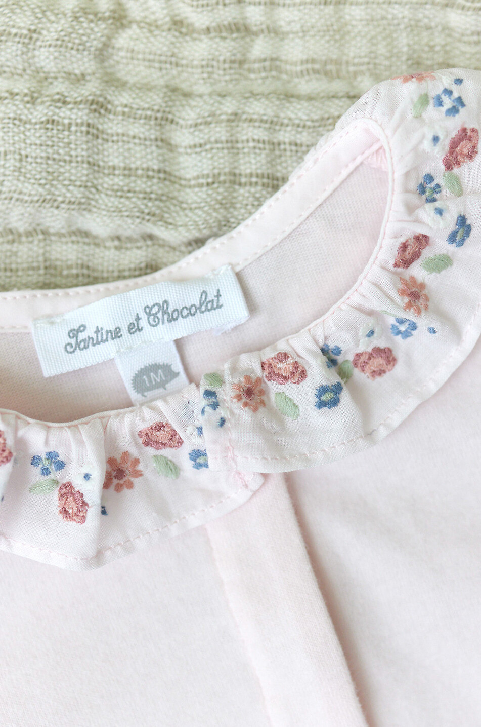 TARTINE ET CHOCOLAT Baby bodysuit with flower embroidered ruffle collar Baby LIGHT PINK 5