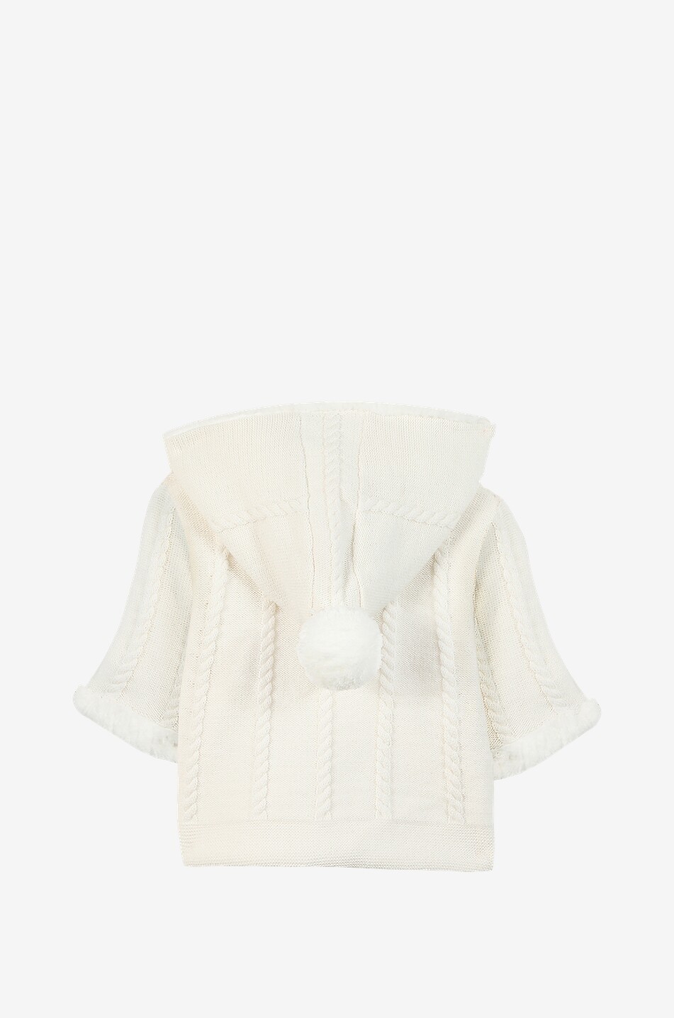 Baby hooded knit cardigan with plush lining