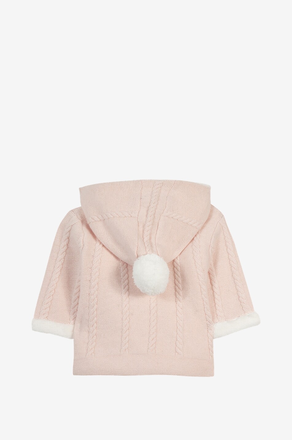Baby hooded knit cardigan with plush lining