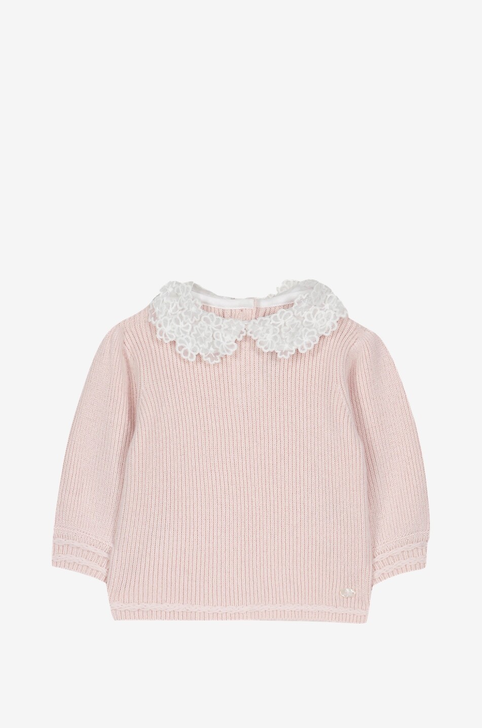 Pullover für Babys mit Klöppelspitzekragen