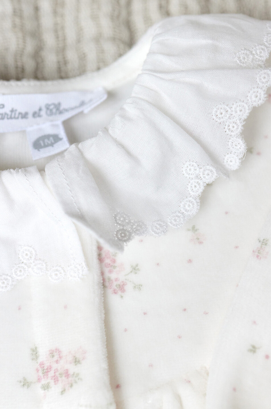 TARTINE ET CHOCOLAT Pyjama für Babys aus geblümtem Samt Baby WEISS 8