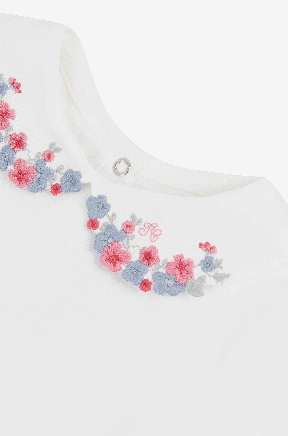 TARTINE ET CHOCOLAT Flower embroidered collar jersey baby body Baby DARK PINK 3