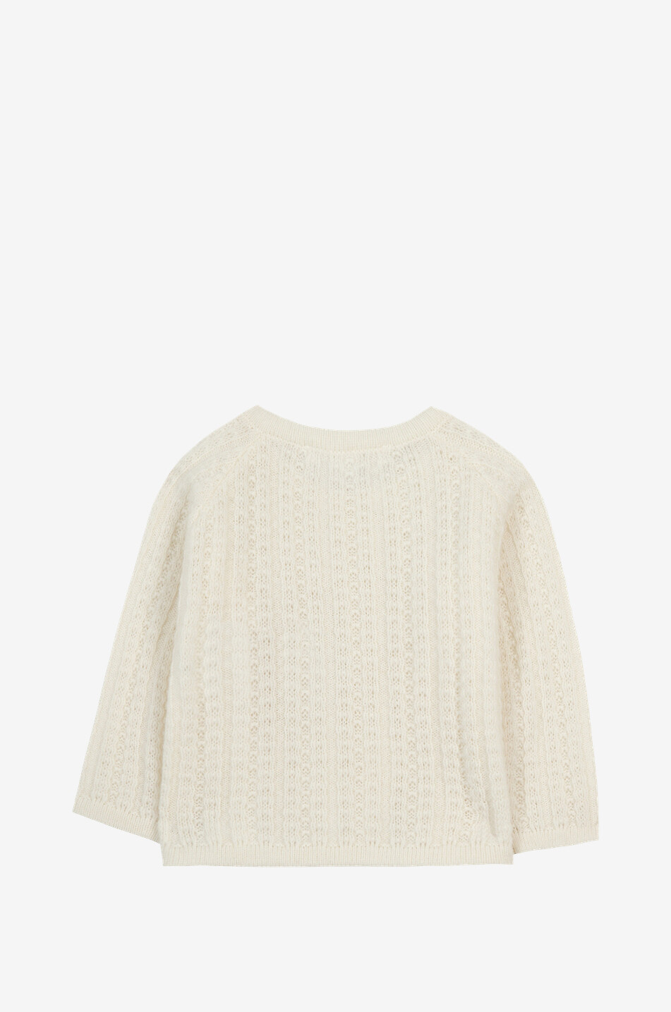 Baby button-down openwork-knit cardigan