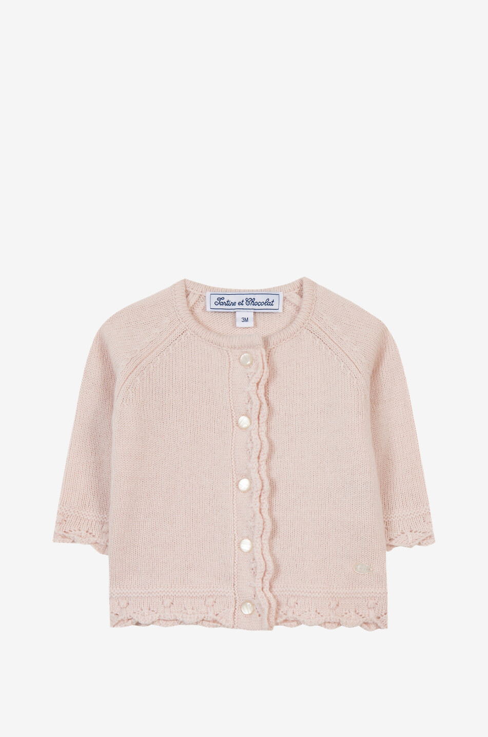 TARTINE ET CHOCOLAT Cardigan ajouré boutonné bébé Bébé ROSE CLAIR 1