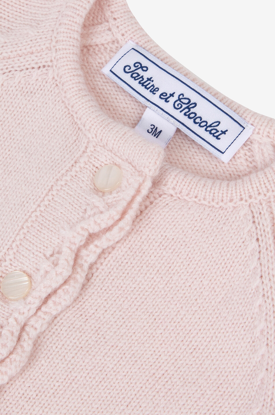 TARTINE ET CHOCOLAT Cardigan ajouré boutonné bébé Bébé ROSE CLAIR 3