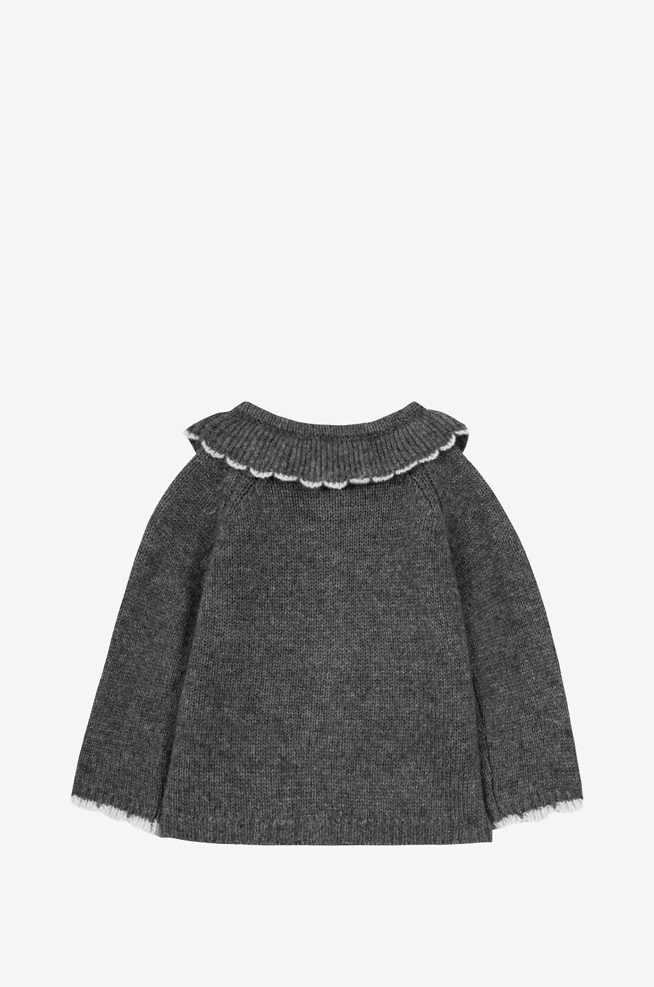 Baby button-down cardigan with scalloped collar