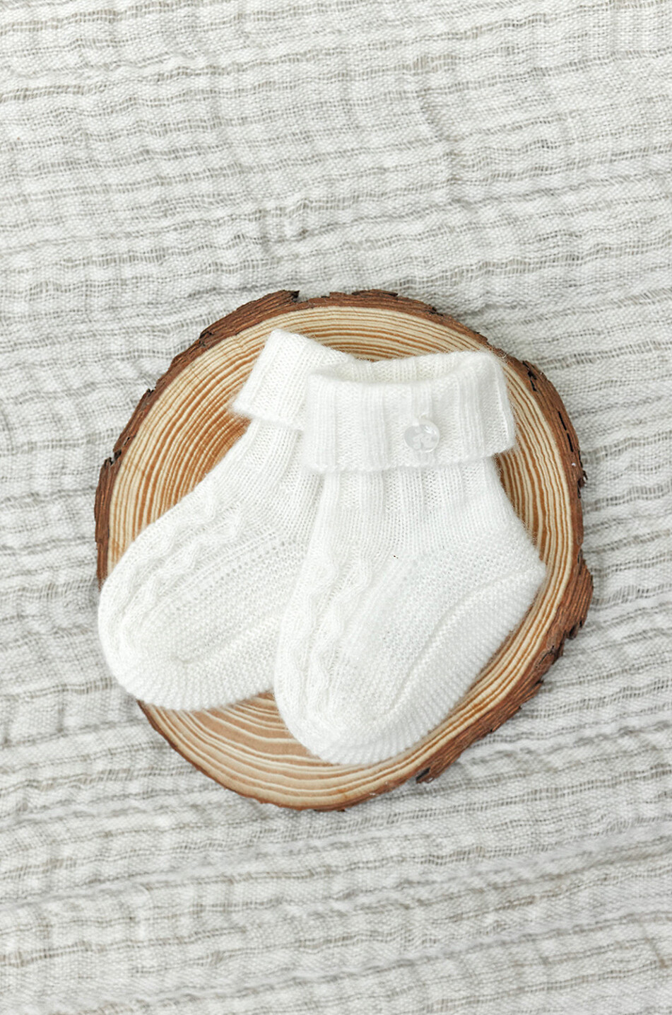 TARTINE ET CHOCOLAT Chaussons en maille bébé Bébé BLANC 2
