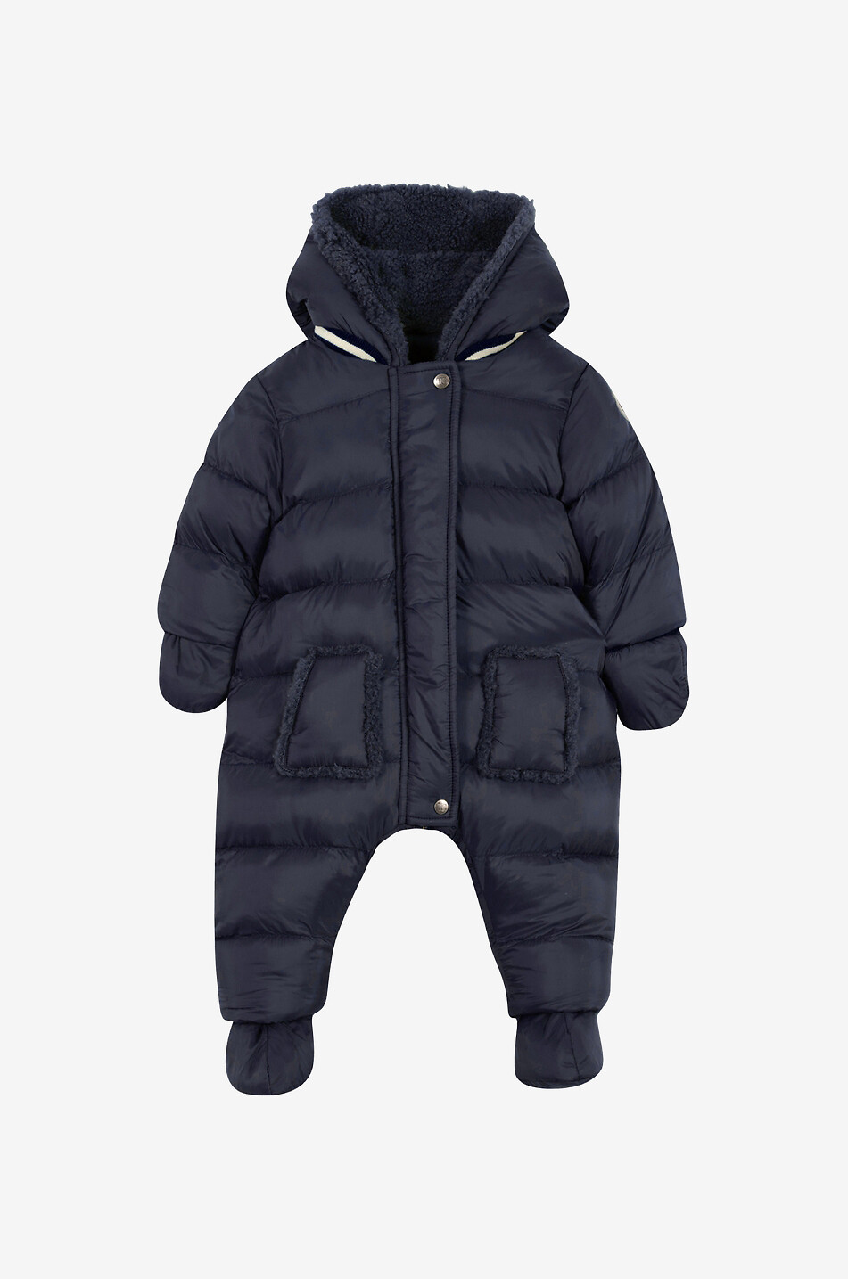 Baby-Schneeanzug mit Plüsch-gefütterter Kapuze