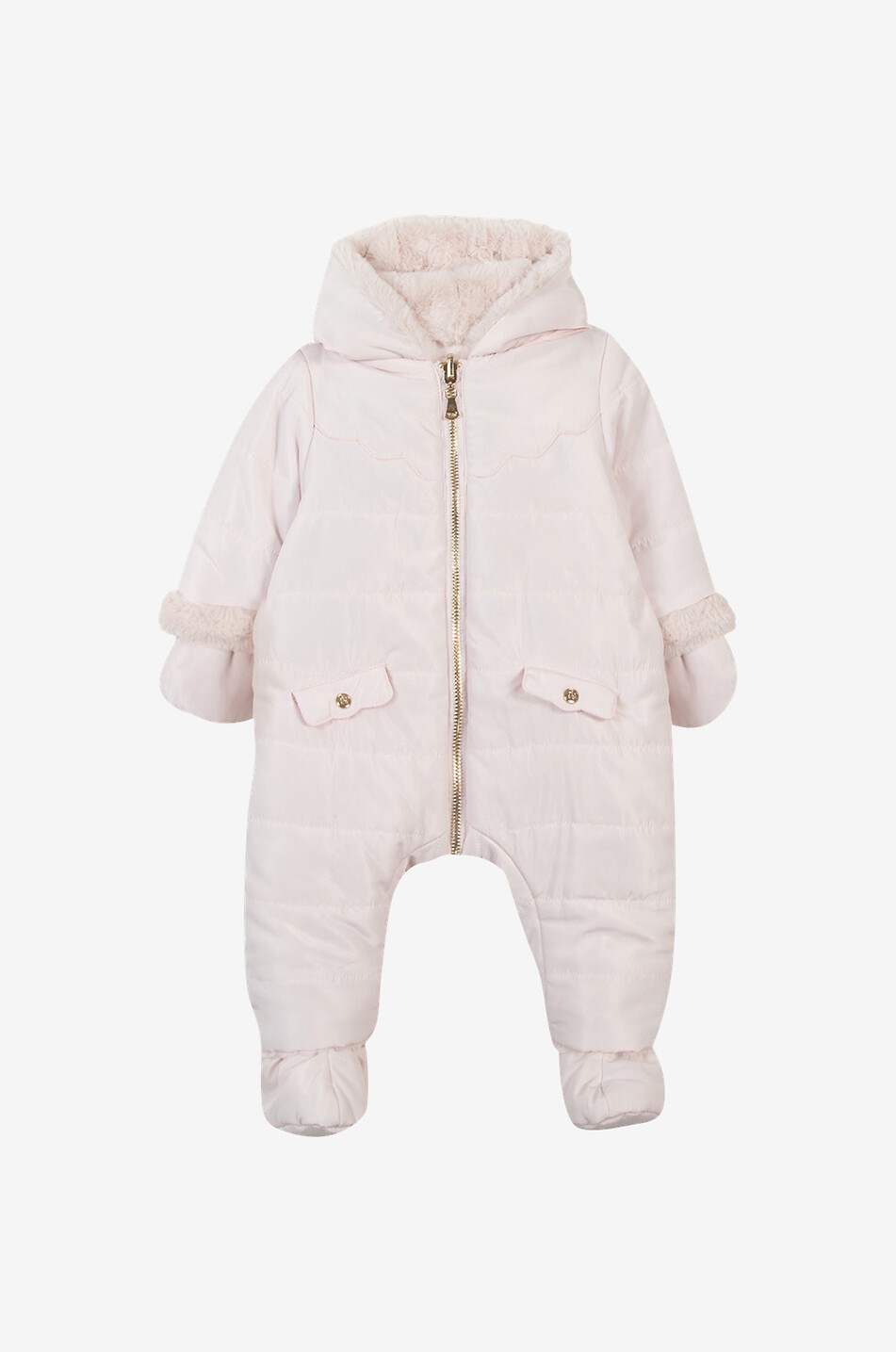 Combinaison pilote brodée doublée de peluche bébé