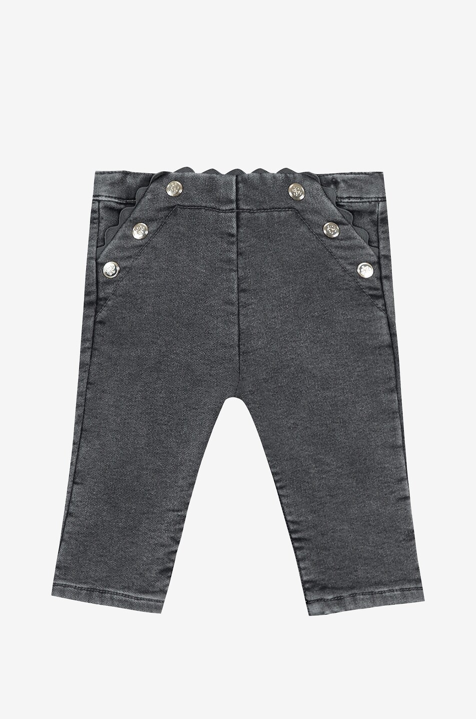 Jean bébé en coton et laine à festons