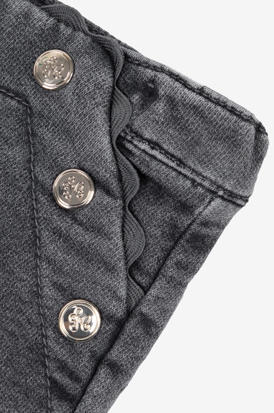 TARTINE ET CHOCOLAT Jean bébé en coton et laine à festons Bébé GRIS FONCÉ 3