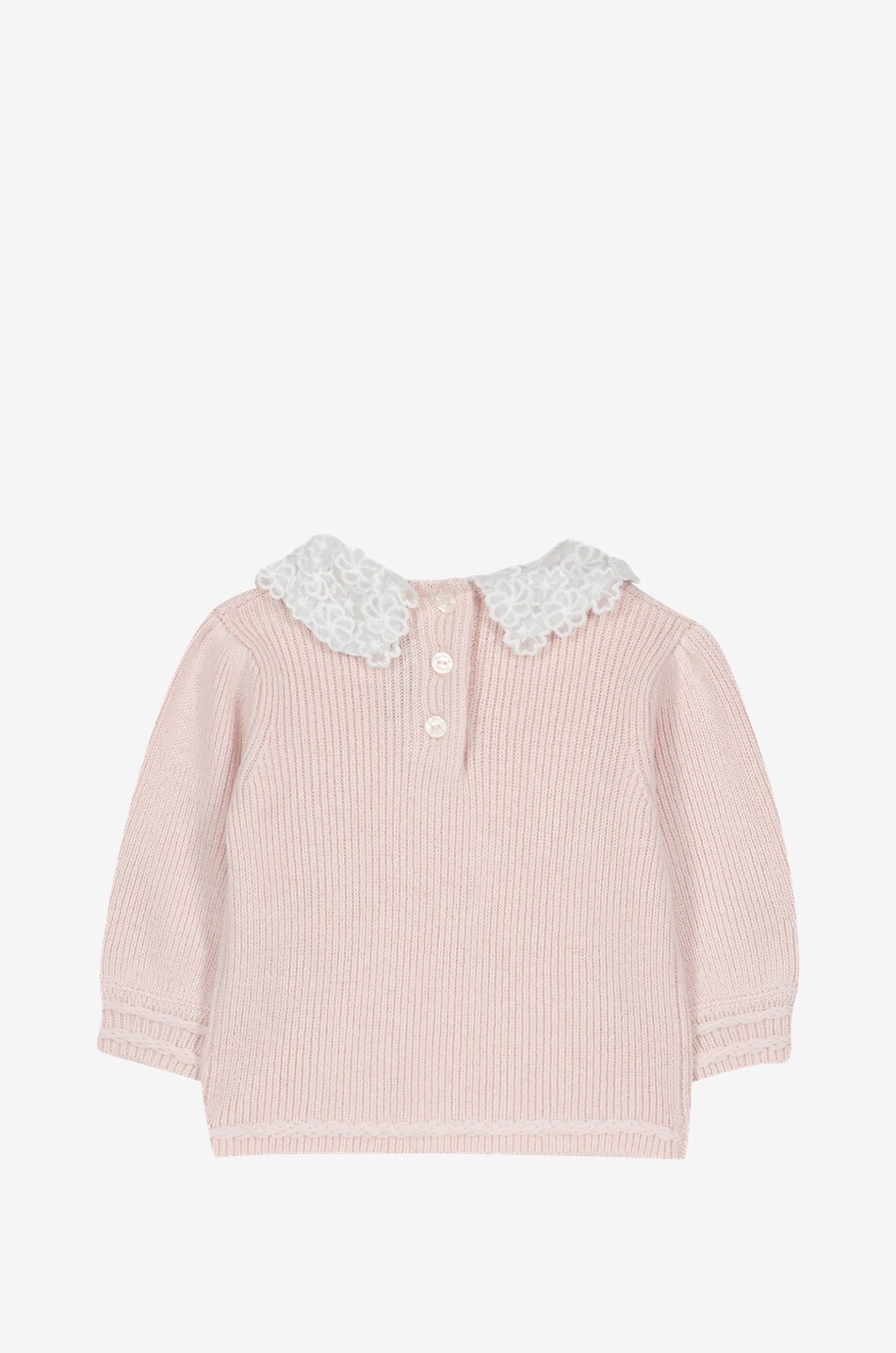 TARTINE ET CHOCOLAT Pullover für Babys mit Klöppelspitzekragen Baby HELLROSA 2
