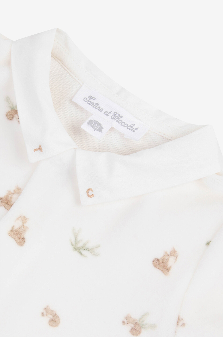 TARTINE ET CHOCOLAT Baby-Pyjama aus Samt mit Fuchsprint Baby CREMEFARBEN 3