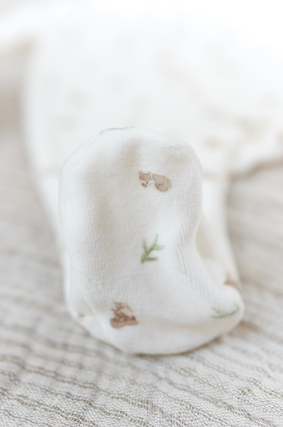 TARTINE ET CHOCOLAT Baby-Pyjama aus Samt mit Fuchsprint Baby CREMEFARBEN 5