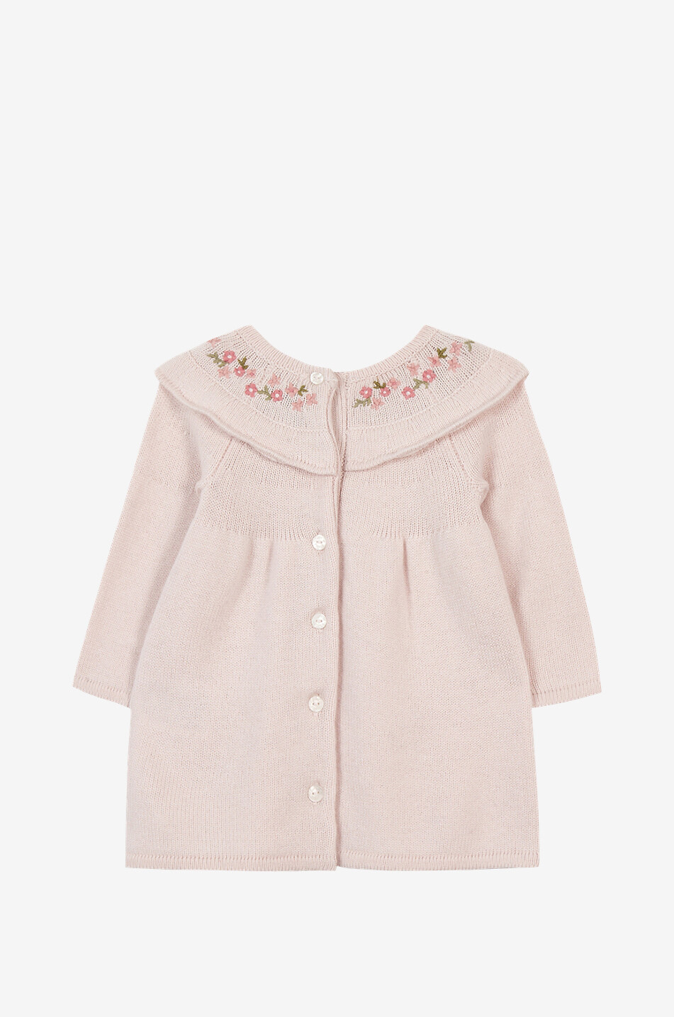 TARTINE ET CHOCOLAT Flower embroidered button-down knit baby dress Baby LIGHT PINK 2