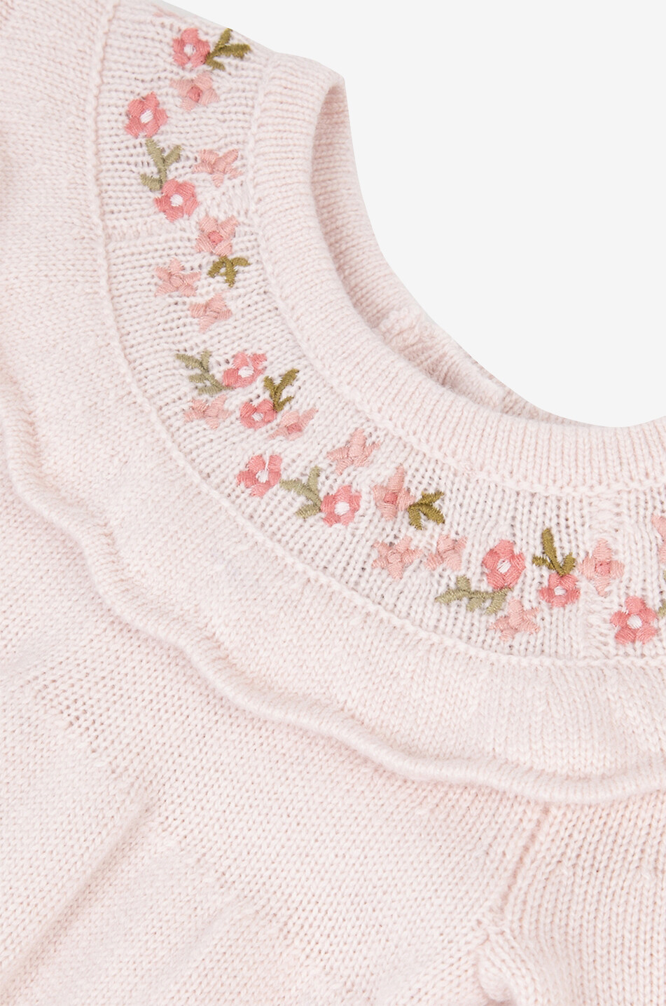 TARTINE ET CHOCOLAT Flower embroidered button-down knit baby dress Baby LIGHT PINK 3
