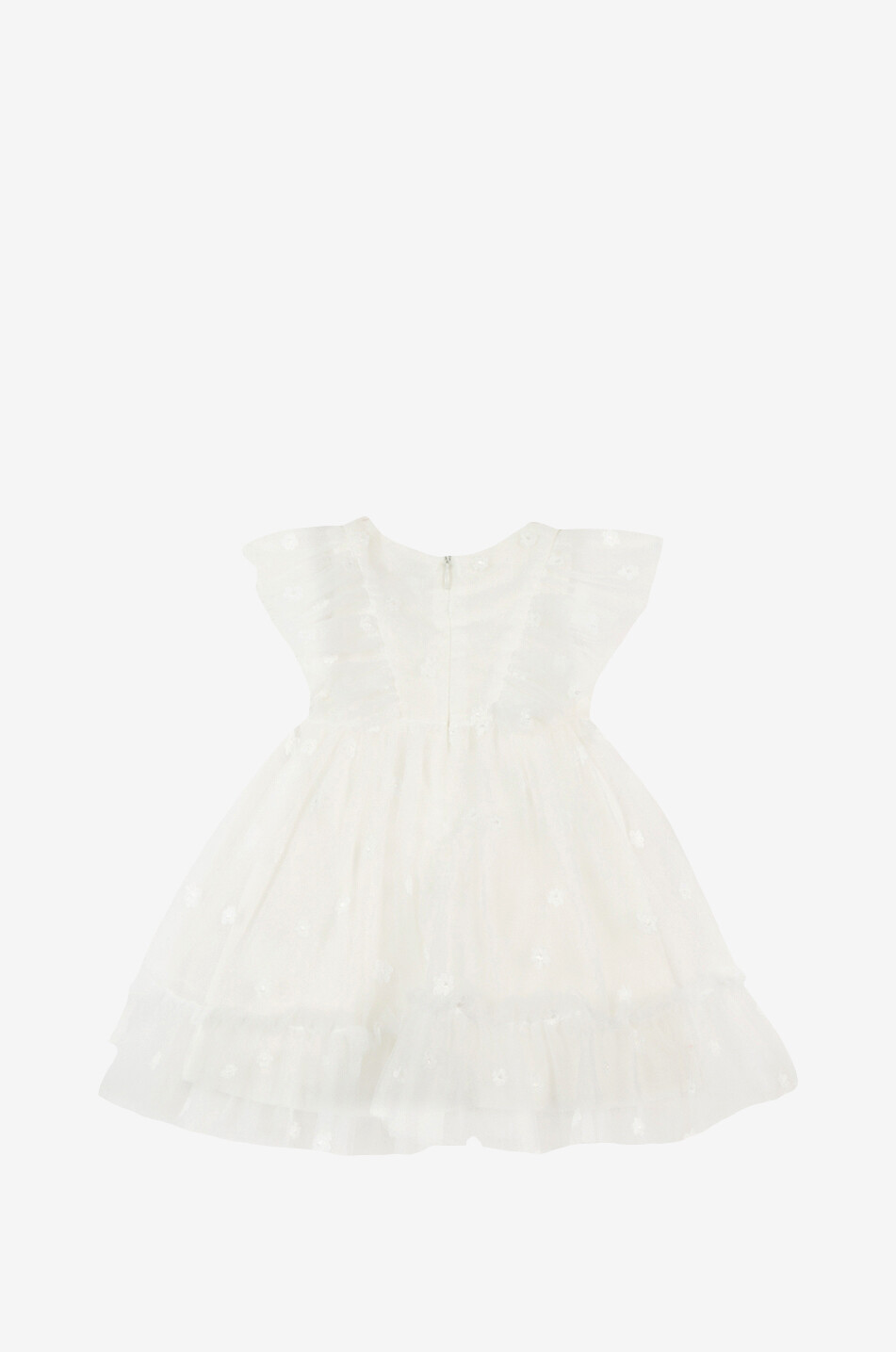 Festive embroidered tulle baby dress