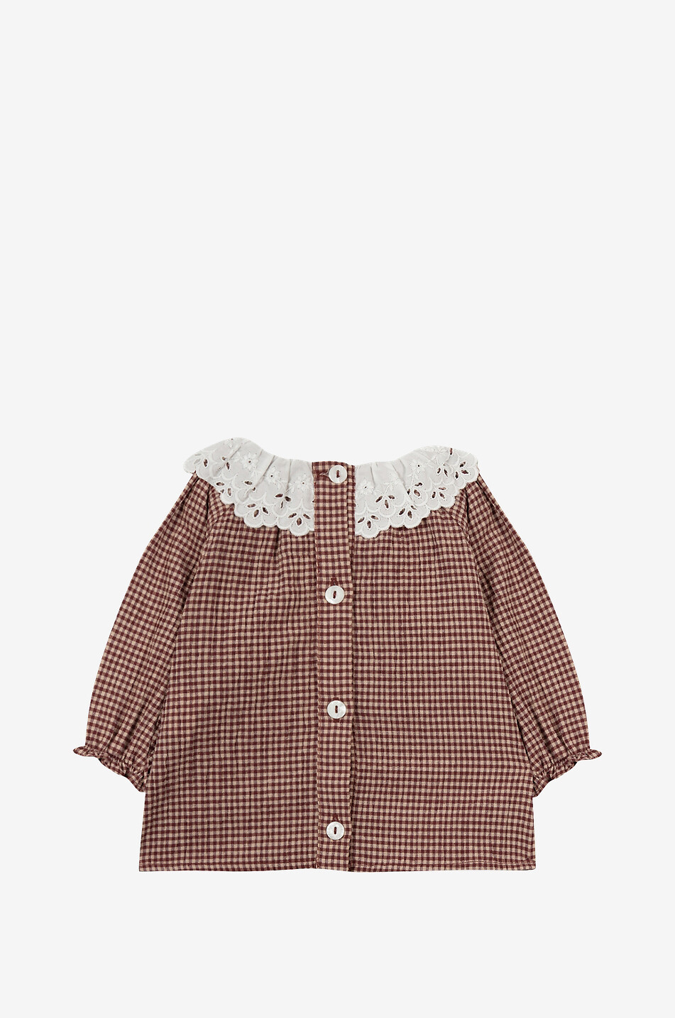 TARTINE ET CHOCOLAT Baby blouse with gingham checks and embroidered collar Baby RED 2
