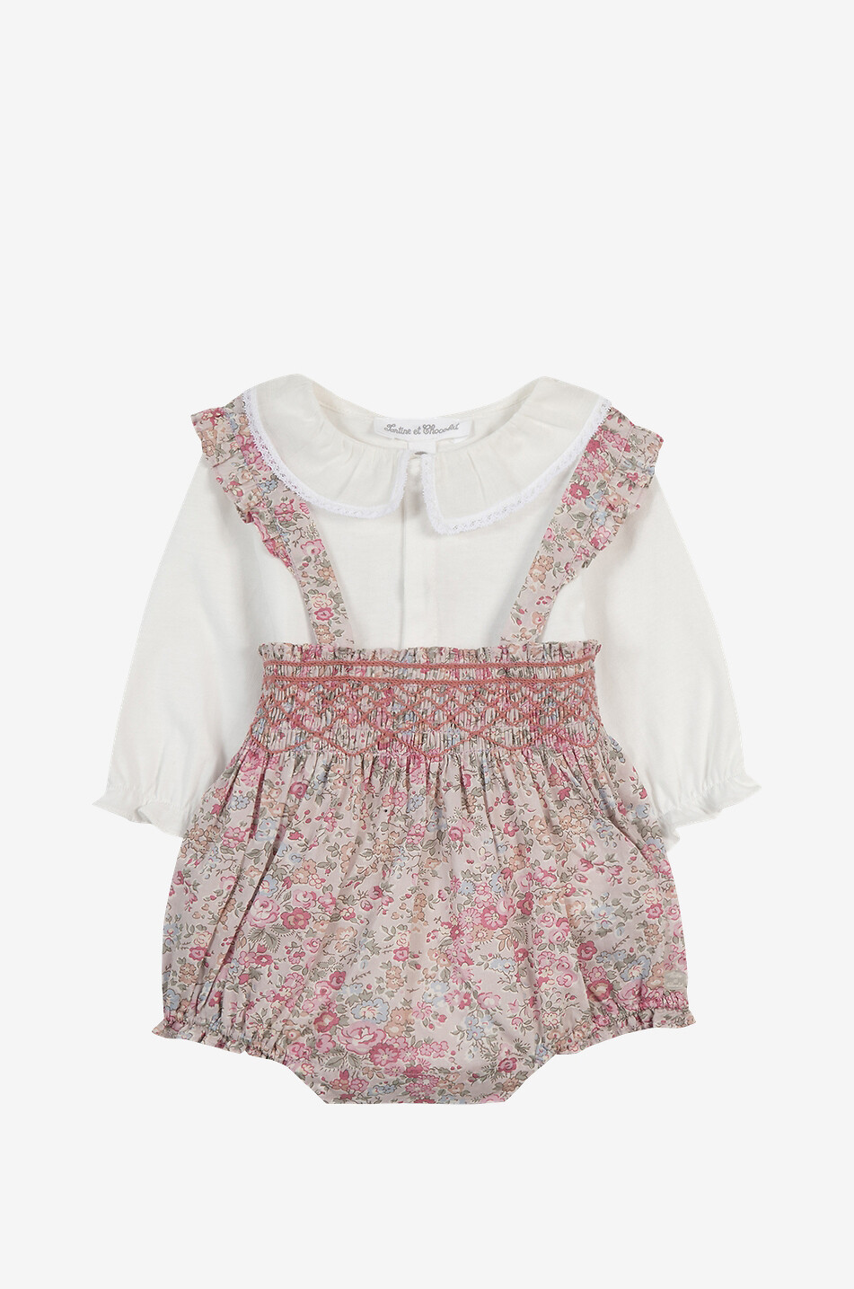 Ensemble body et salopette fleurie