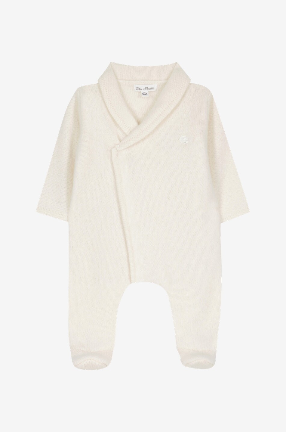 Hedgehog embroidered baby knit all-in-one