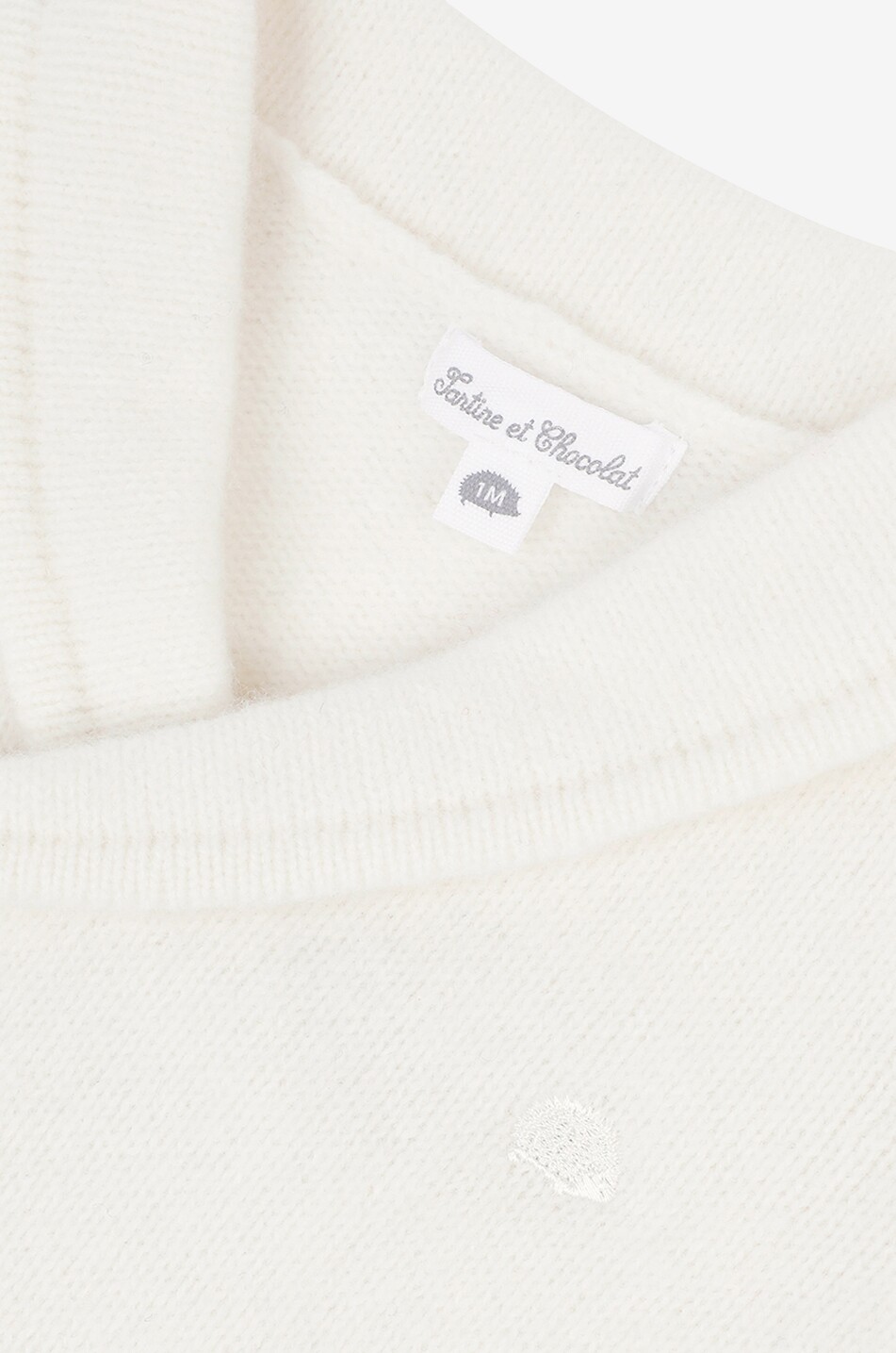 Hedgehog embroidered baby knit all-in-one