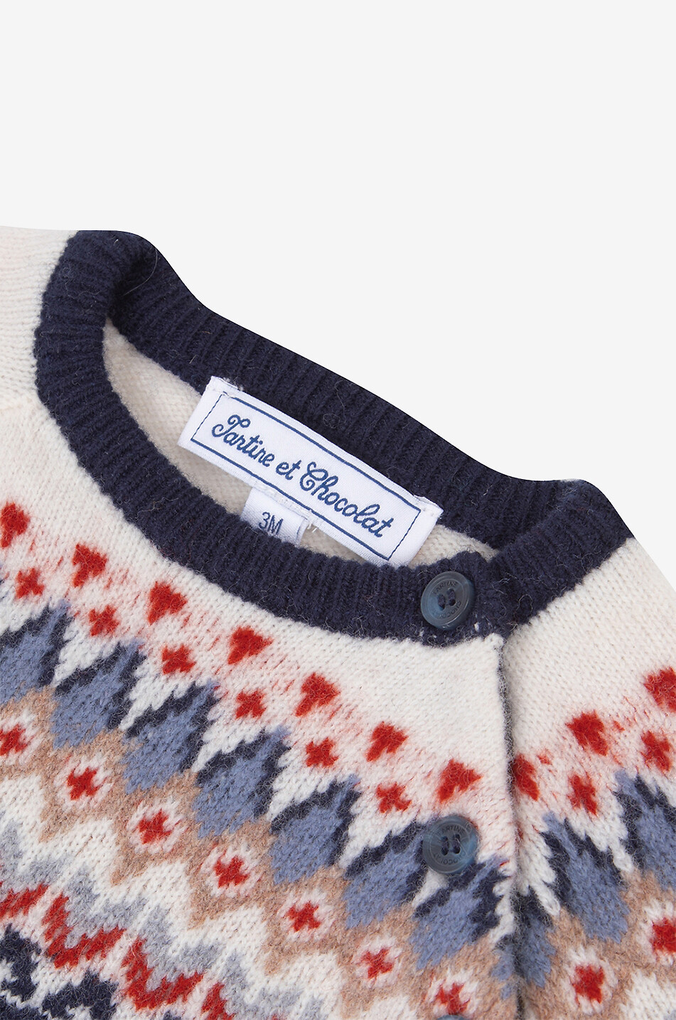 TARTINE ET CHOCOLAT Jacquard-Pullover mit skandinavischen Motiven für Babys Baby DUNKELBLAU 3