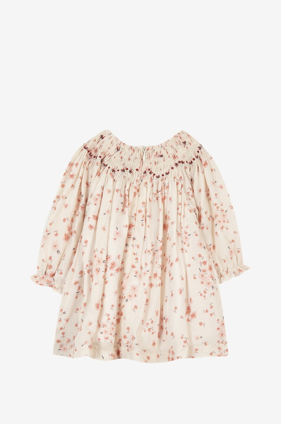 TARTINE ET CHOCOLAT Geblümtes gesmoktes Babykleid Baby CREMEFARBEN 2