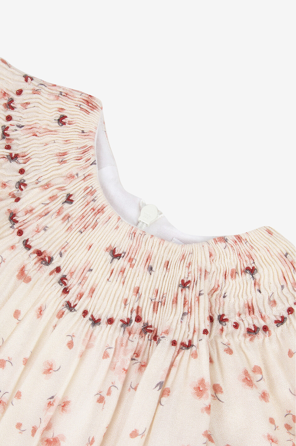 TARTINE ET CHOCOLAT Geblümtes gesmoktes Babykleid Baby CREMEFARBEN 3