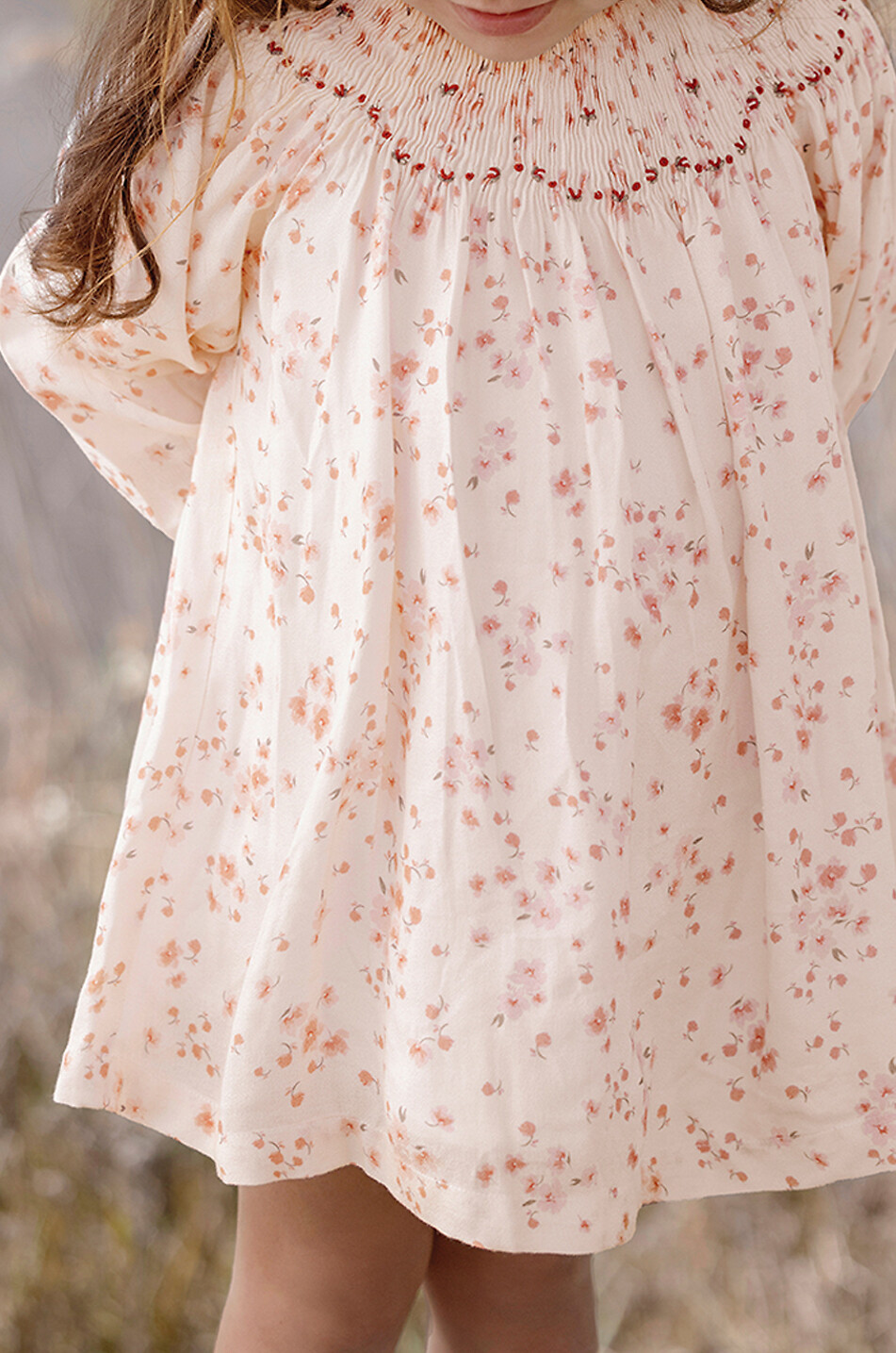 TARTINE ET CHOCOLAT Geblümtes gesmoktes Babykleid Baby CREMEFARBEN 4