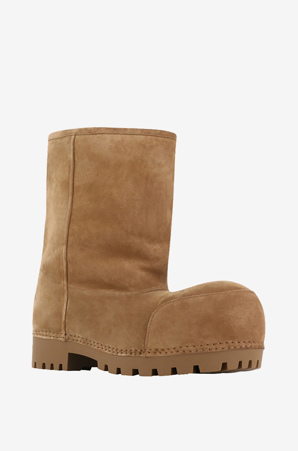 BALENCIAGA Gefütterte Wildlederstiefel Alaska Fur Low Boot Herren BRAUN 1