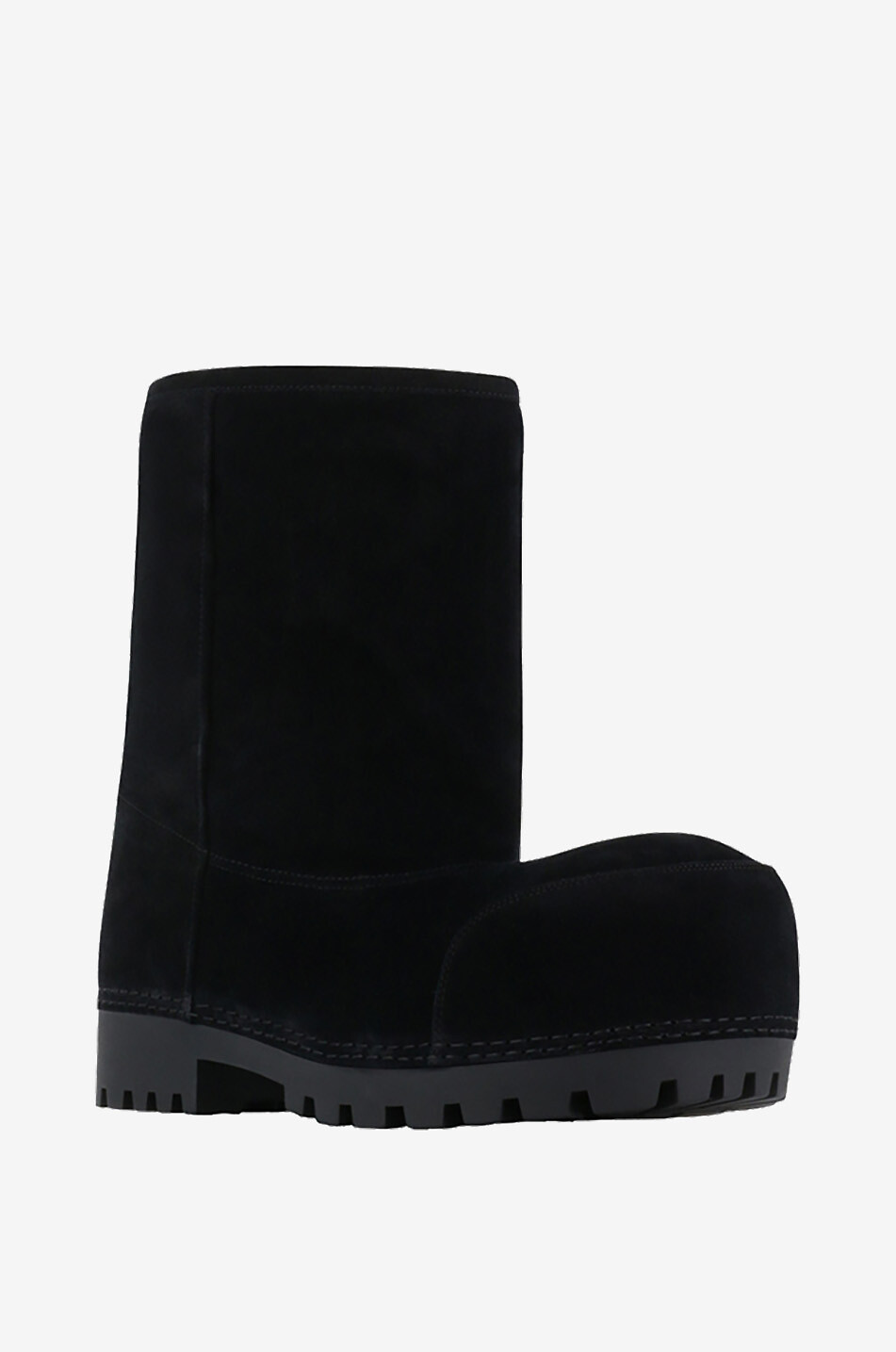 BALENCIAGA Gefütterte Wildlederstiefel Alaska Fur Low Boot Herren SCHWARZ 1