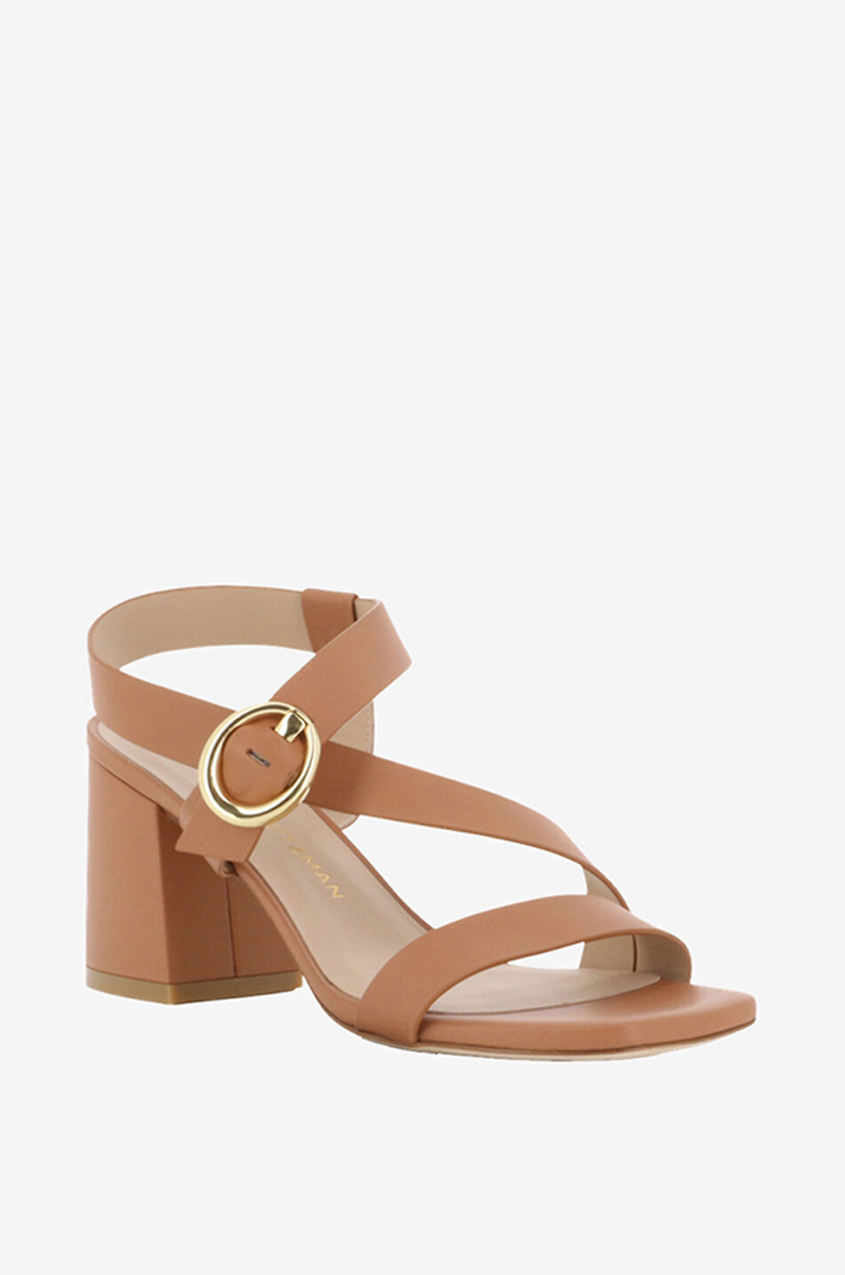 STUART WEITZMAN Benni 75 block heel smooth leather sandals Women BROWN 1