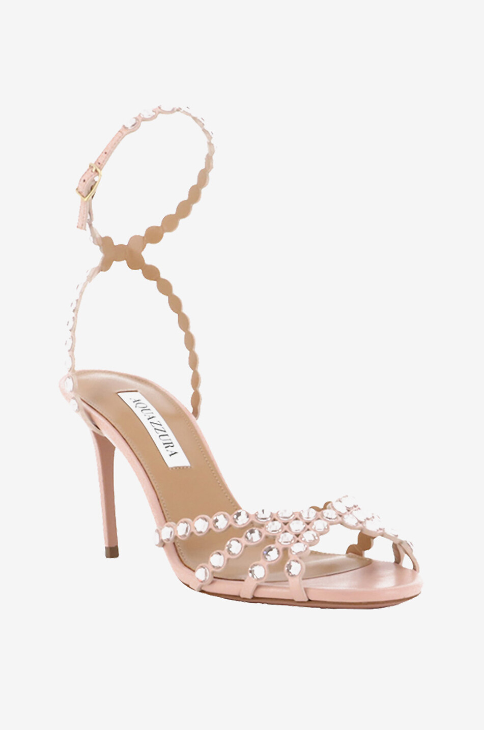 AQUAZZURA Tequila 85 crystal-clad leather sandals Women PINK 1