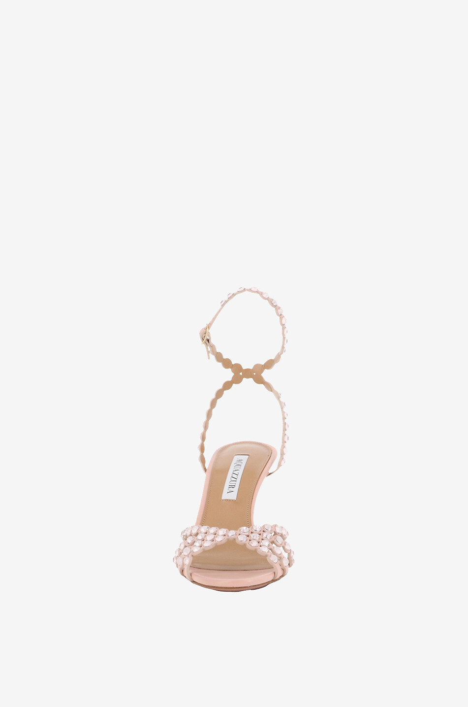 AQUAZZURA Tequila 85 crystal-clad leather sandals Women PINK 2