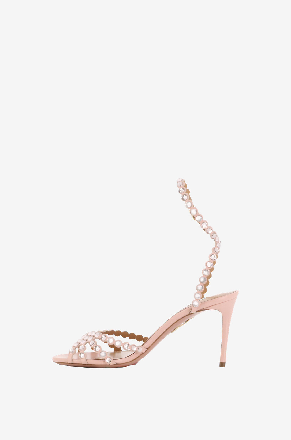 AQUAZZURA Tequila 85 crystal-clad leather sandals Women PINK 3