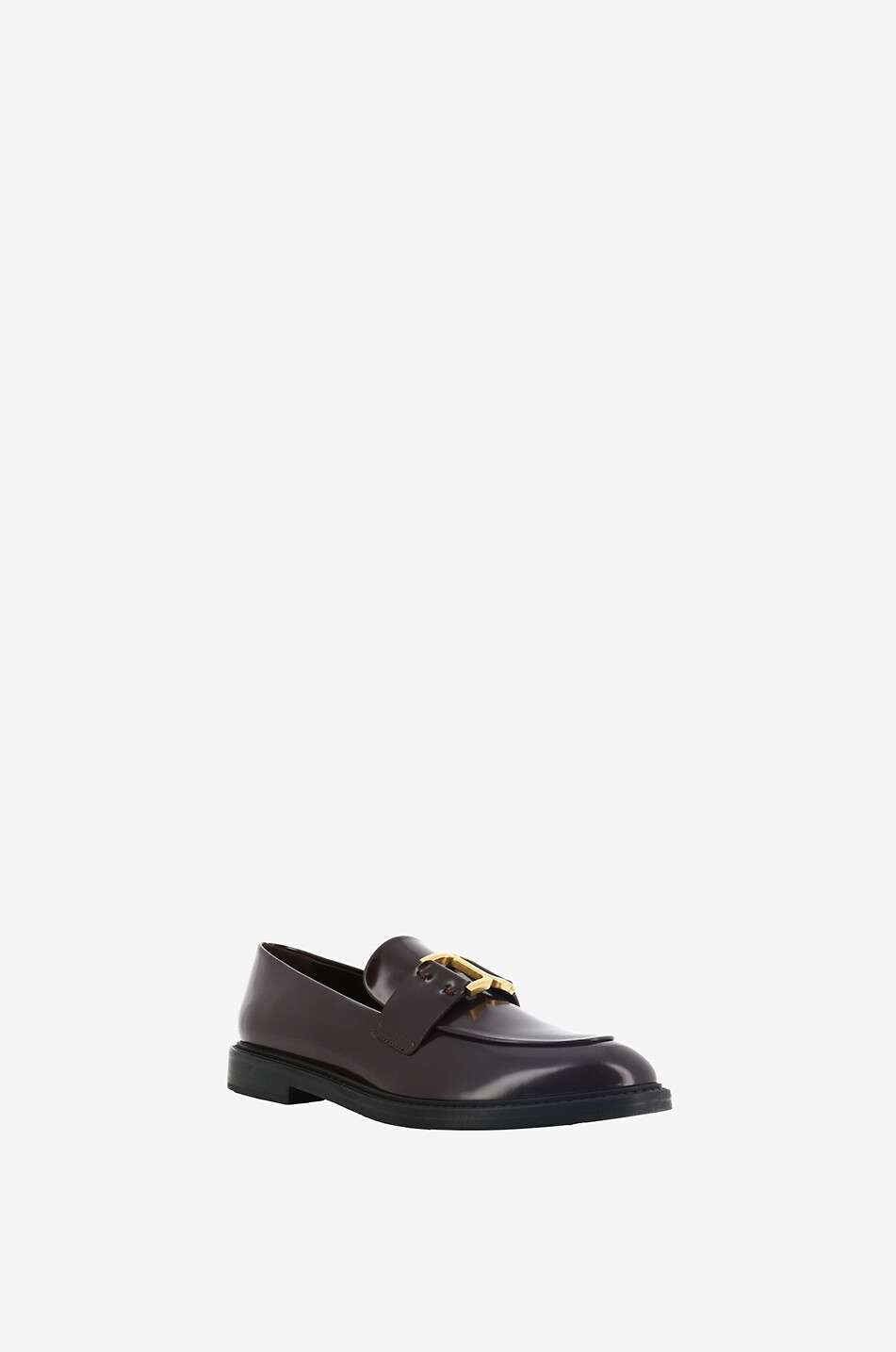 CHLOE Marcie brushed leather loafers Women DARK BROWN 1