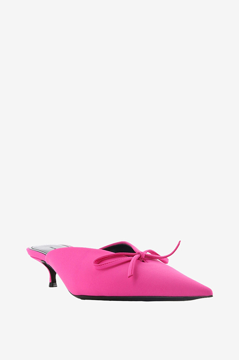 BALENCIAGA Knife Bow 40 pointy-toe kitten heel Lycra mules Women PINK 1
