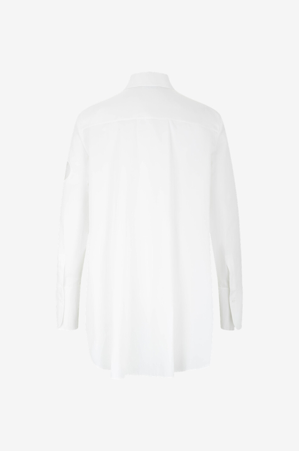 Popeline- und Tüllhemd mit Tupfenausschnitten