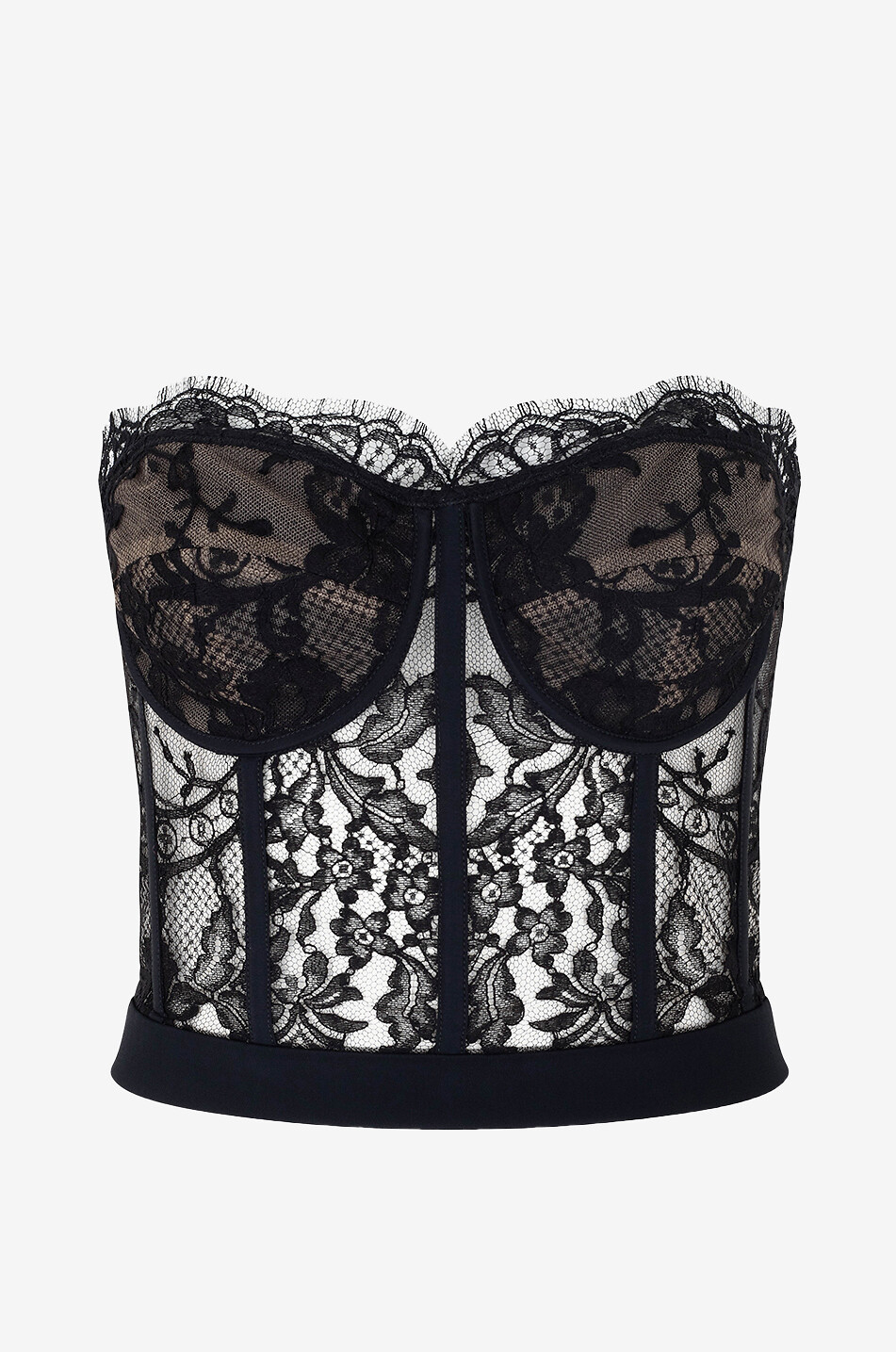 ALEXANDER McQUEEN Corset en dentelle à motifs floraux Femme NOIR 1