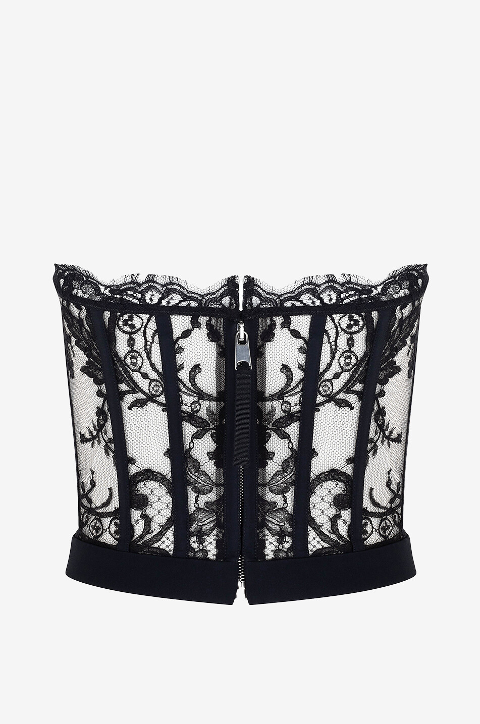 ALEXANDER McQUEEN Corset en dentelle à motifs floraux Femme NOIR 2