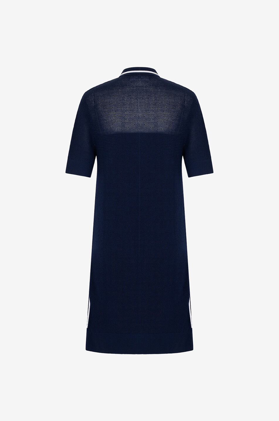 Mesh knit mini polo dress