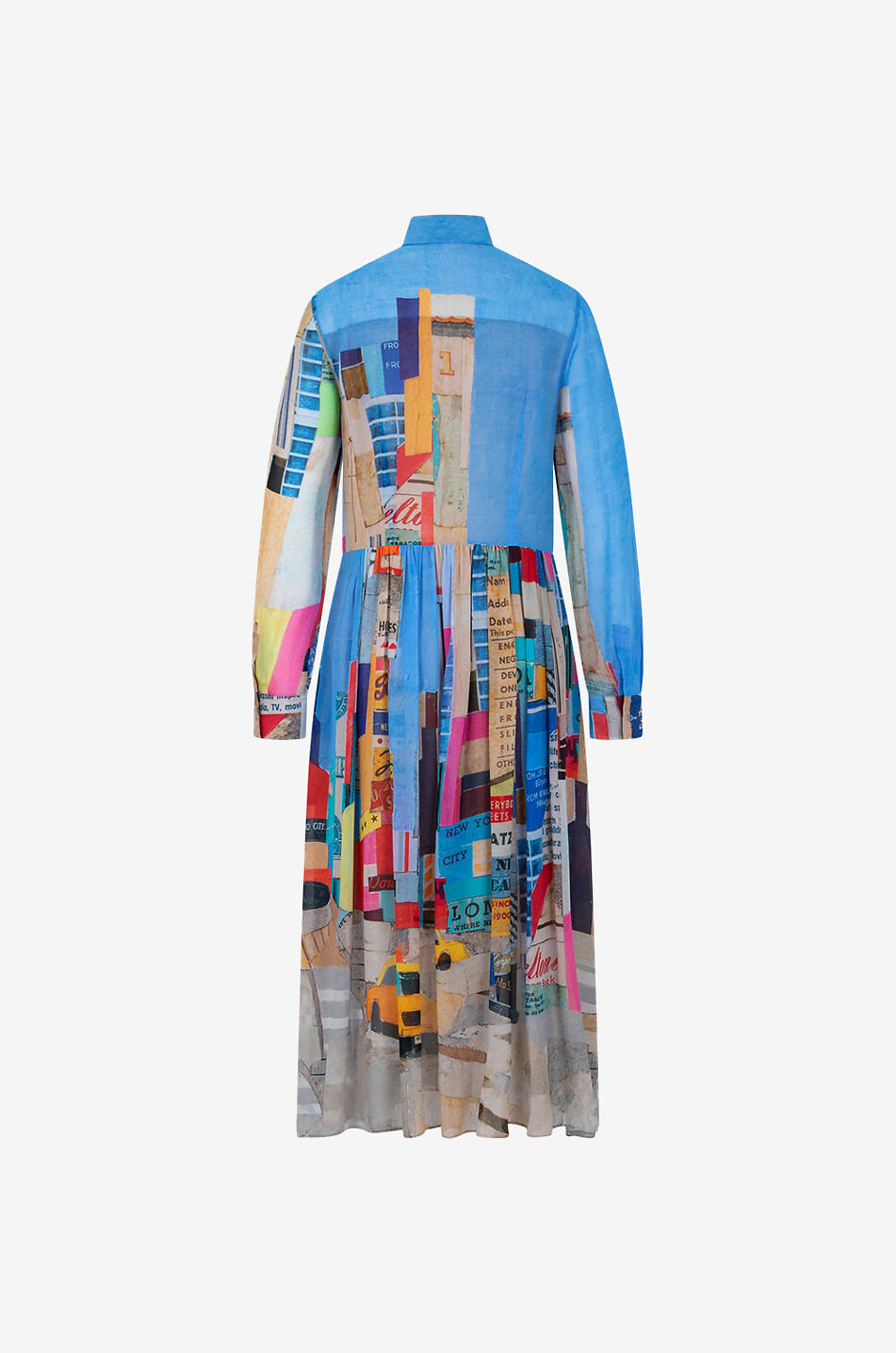 AKRIS PUNTO Times Square collage printed midi shirt dress Women MULTI COLOURED 2